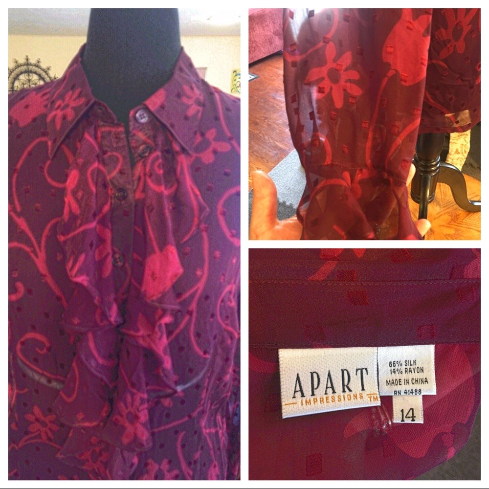 Women’s blouse, sheer long sleeves
